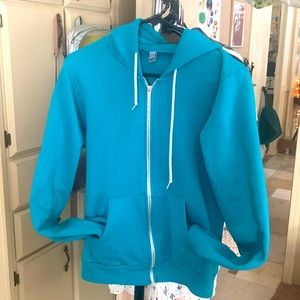 American Apparel OG Teal zip up Sweatshirt